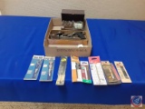 Hammer Wedges, Drill Bits, Jig Saw Blades, Vintage Hand Plane Stanley No.78, Assortment of Router