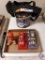 Nascar cars, popcorn tine, and bag
