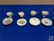 (4) small collector teacups and saucers Arkansas Razorbacks, Mexico, idaho,Villa Louis Prairie Du