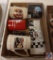 Racing mini helmet, racing mugs, and flag