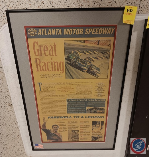 Atlanta Motor Speedway newspaper in frame