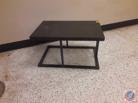 (1) end table with wooden top measurements are 36x24x20