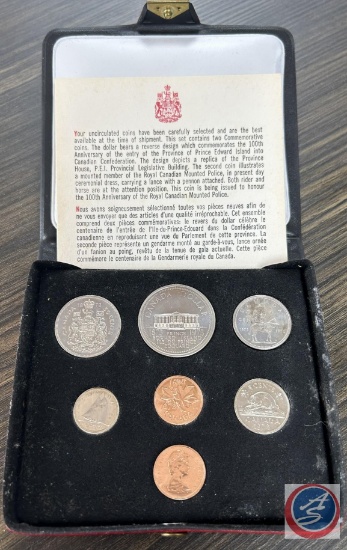 1973 Canadian Uncirculated Coin Set in Red Leather Case