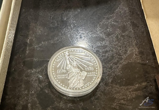 1776 1976 Statue of Liberty Silver Coin - American Revolution Bicentennial, in protective case