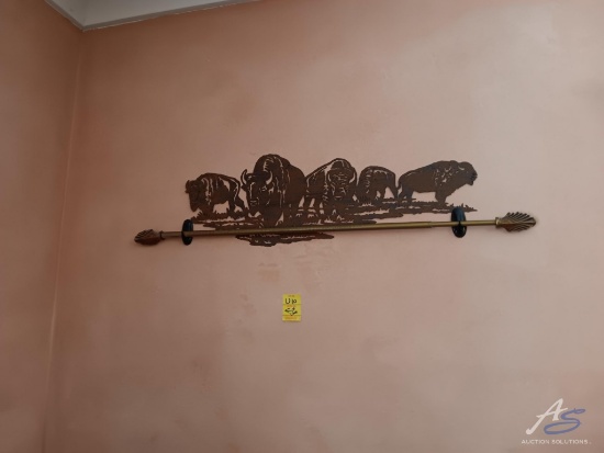 Buffalo Wall Hanging and Native American Style Clock