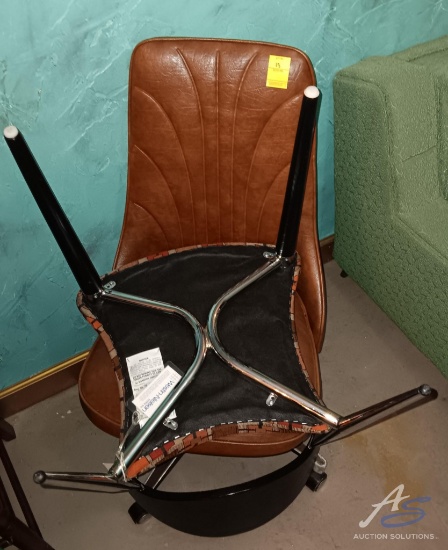 (1) Rolling Leather Chair and (1) Retro Sitting Chair