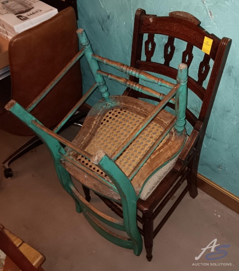 (2) Wooden Sitting Chairs