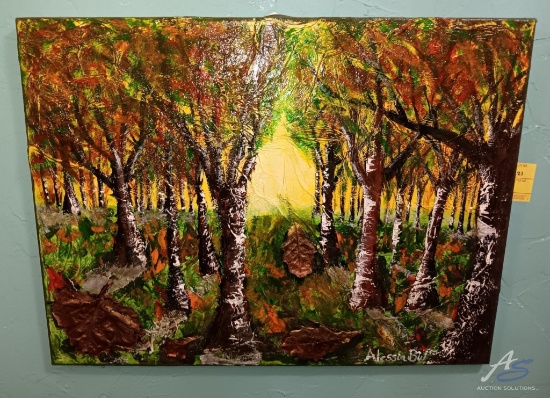 Canvas Painting Wooded Area