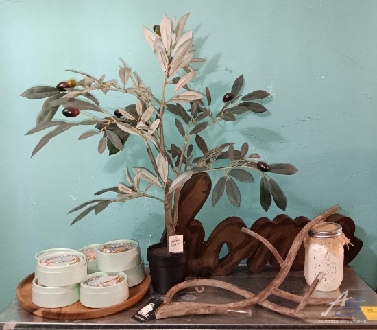 Decor: "home" Sign, Other Items, & Charlie Paige Bracelets