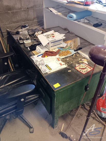 Metal Shop Desk 30 x 60 x 34 and Computer Chair