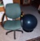 Rolling Office Chair and Yoga Ball with Stand