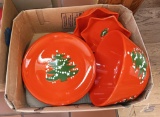 Red Christmas Plate and Bowl Collection