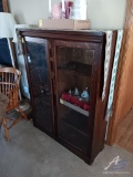 Wooden Display Cabinet with Glass Doors 54 x 41 x 14
