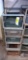 Metal Shelves with Boxes