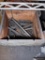 Wooden Crate of Bits, Reamers, and Other Items
