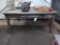 Metal Table with Drawer and Contents