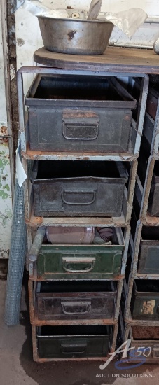 Metal Shelves with Metal Drawers