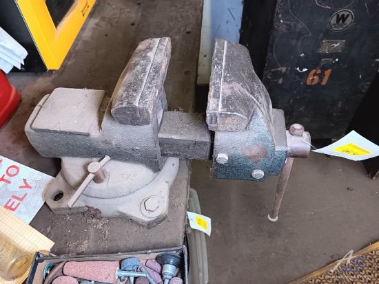 Metal Table with Bench Vise