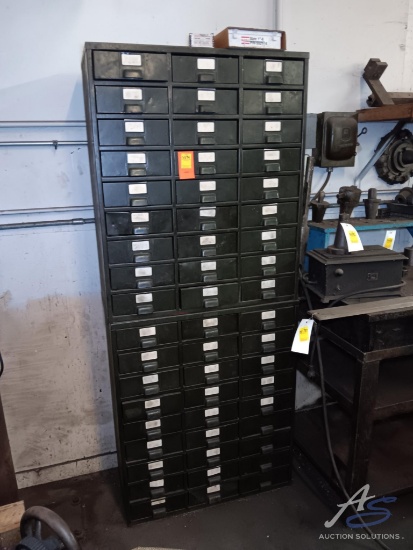 (2) Green Parts Cabinets with Contents