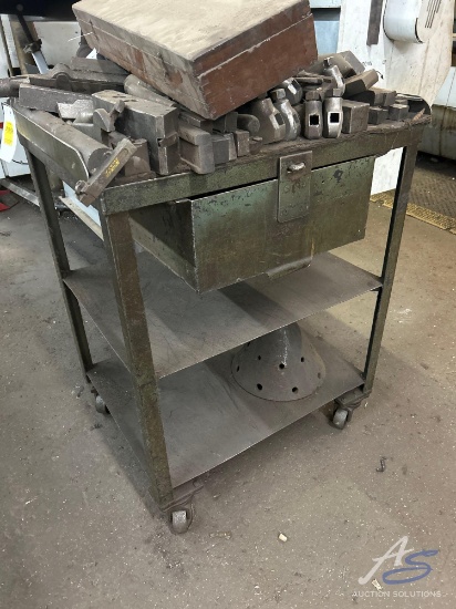 Rolling Metal Cart and Contents
