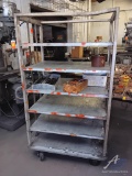 Rolling Metal Cart and Contents