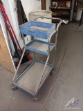 Blue Rolling Tiered Cart