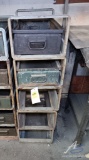 Metal Shelves with Boxes