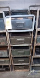 Metal Shelves with Boxes