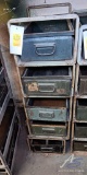Metal Shelves with Boxes