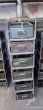 Metal Shelves with Boxes