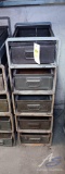 Metal Shelves with Boxes