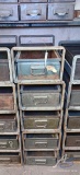 Metal Shelves with Boxes