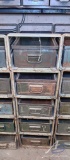 Metal Shelves with Boxes