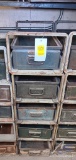 Metal Shelves with Boxes
