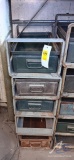 Metal Shelves with Boxes
