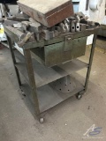 Rolling Metal Cart and Contents