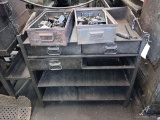 Metal Shop Cabinet with Drawers and Contents 19 x 38 x 35
