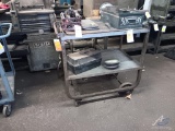 Rolling Metal Cart and Contents