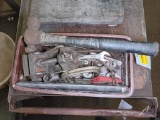 Box of Wrenches and Adjustable Angle Vise and C Clamp