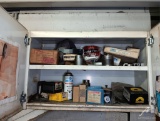 Metal 2 Door Cabinet and Contents 30 x 13 x 18