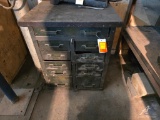 Metal Shelf with 12 Drawers and Contents 28 x 28 x 33