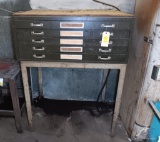 Metal Table and Blueprint Drawers