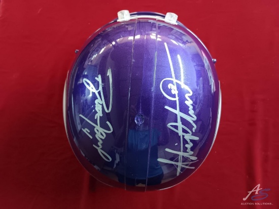 Brett Favre & Adrian Peterson Autographed Minnesota Vikings Helmet