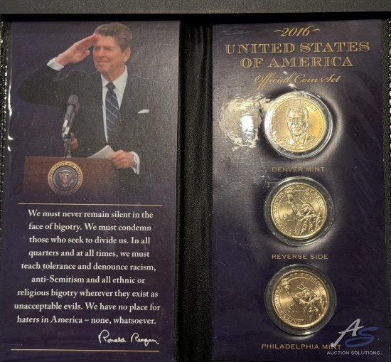 Ronald Regan World Reserve Monetary Exchange Official 3 Coin set