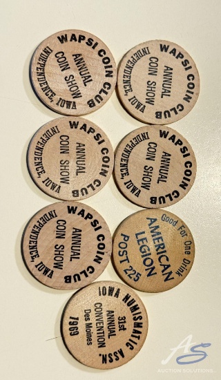 (7) wooden nickles