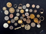 Assortment of military Buttons and misc