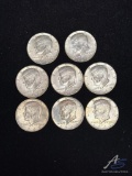 (8) 1969 Kennedy Half Dollars, 40% silver