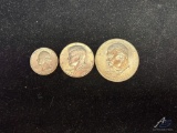 US Bicentennial Set One Dollar, 50 cent, 25 cent