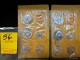 (2) 1964 US Mint Proof sets - Silver - PA cent through half