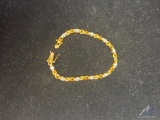 Gold Over Sterling Bracelet w/ clear stone 7